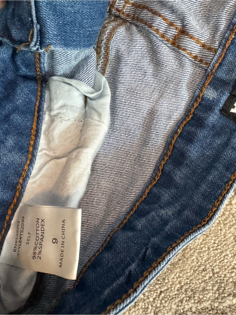 River Island Blue Tie-Dye High-Waist Denim Shorts - Picture 3 of 3